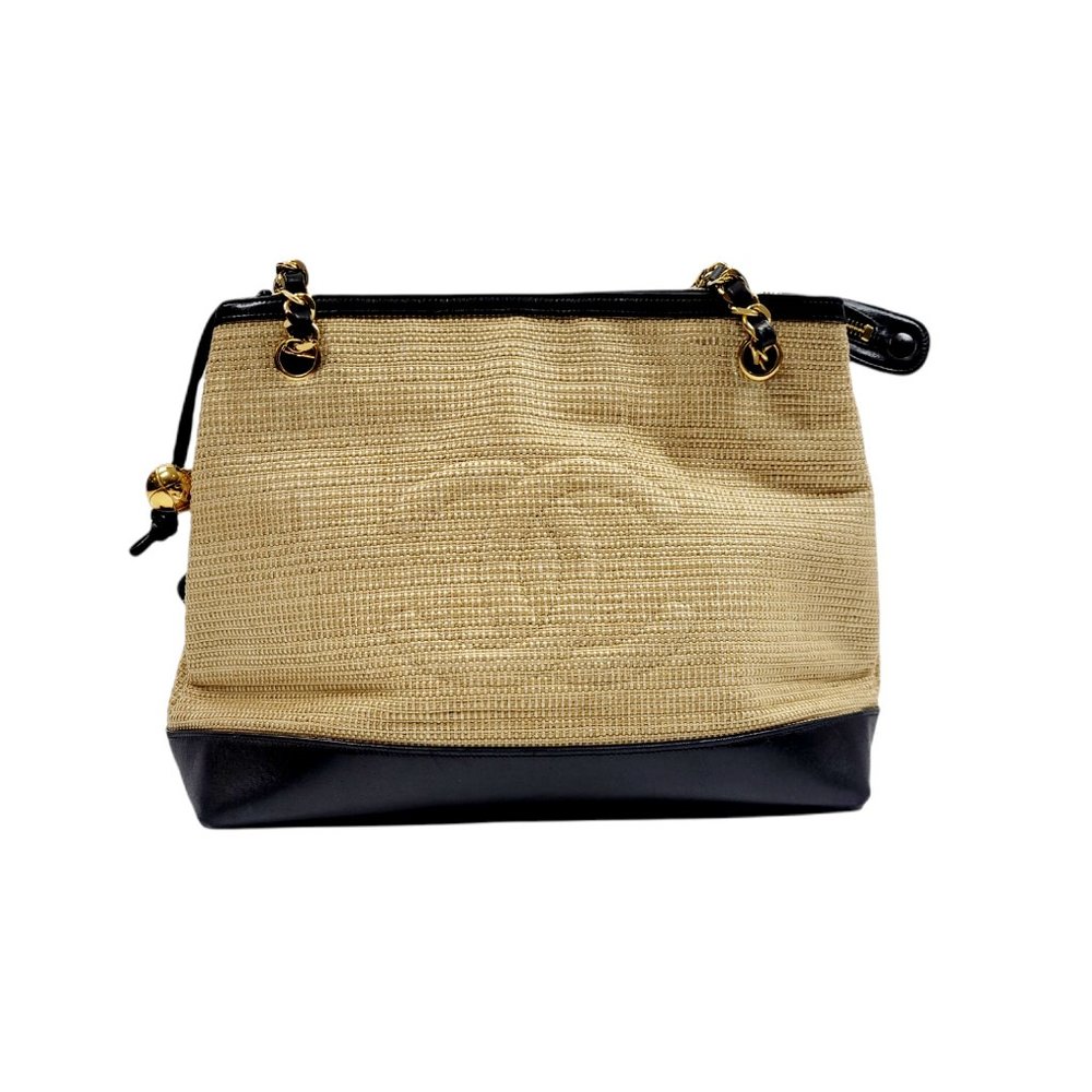 Chanel Woven Raffia Shoulder Bag